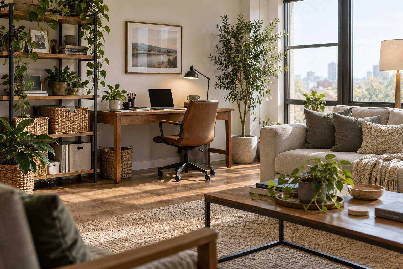 Aménager un bureau dans un salon